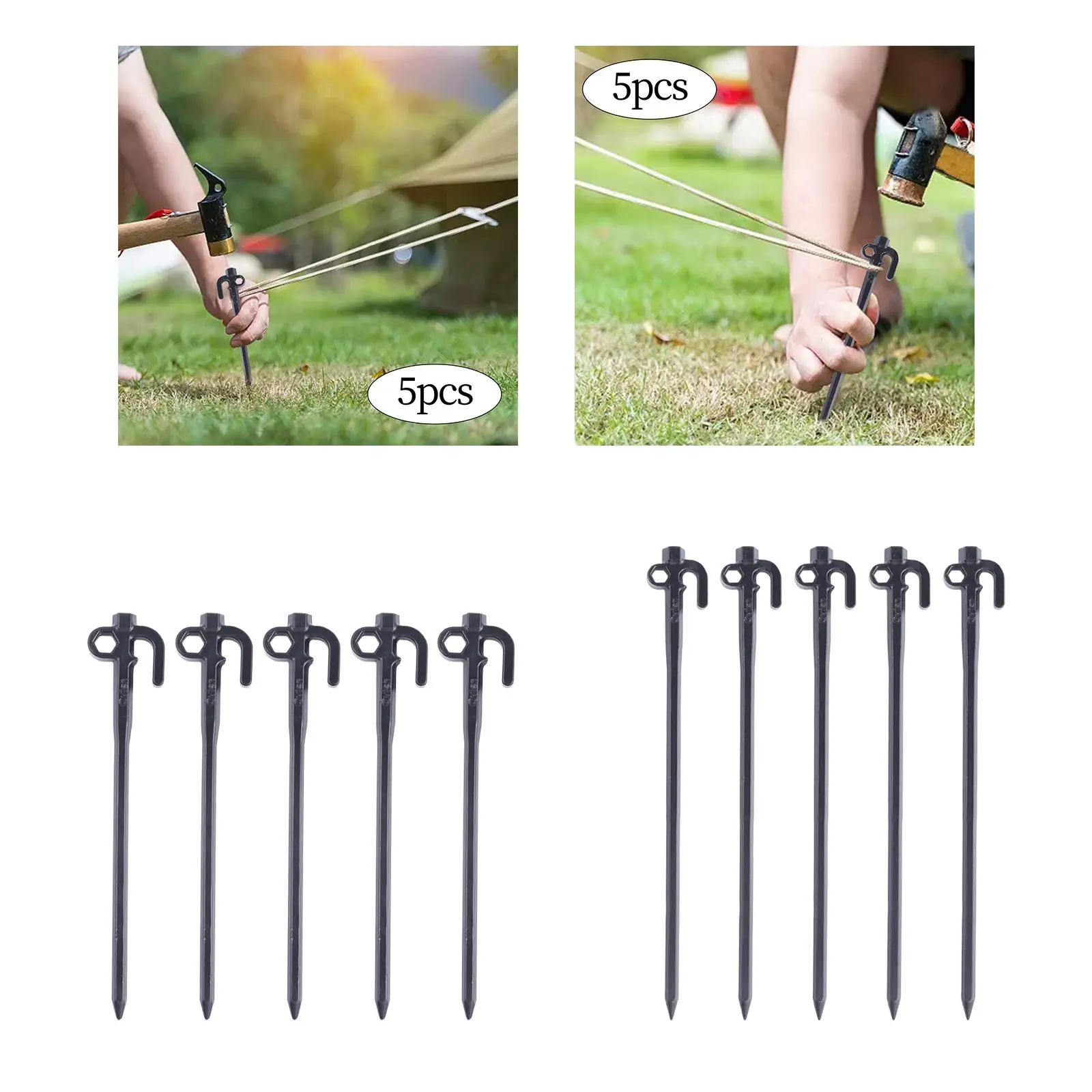 5Pcs Sand Anchor Nail Places Steel Tent Stakes Pegs for Car Snowfield Picnic
