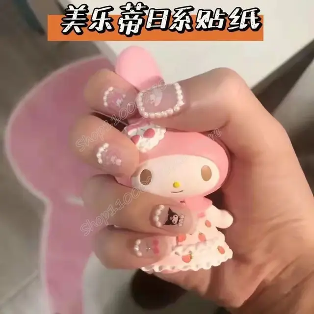 Hello Kitty Nails (sticker coming soon) Using our “LV Pattern