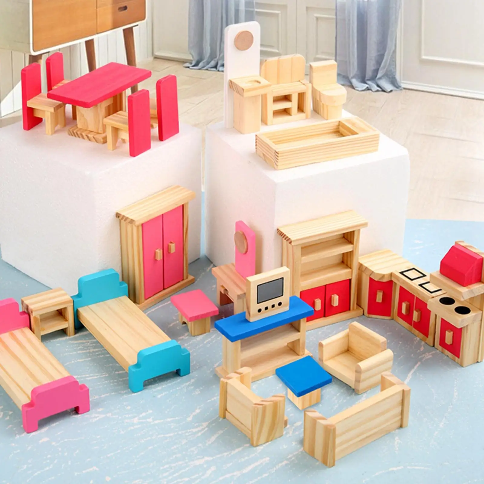 25Pcs Dollhouse Furniture Decoration Scenery Supplies Miniature Living Room