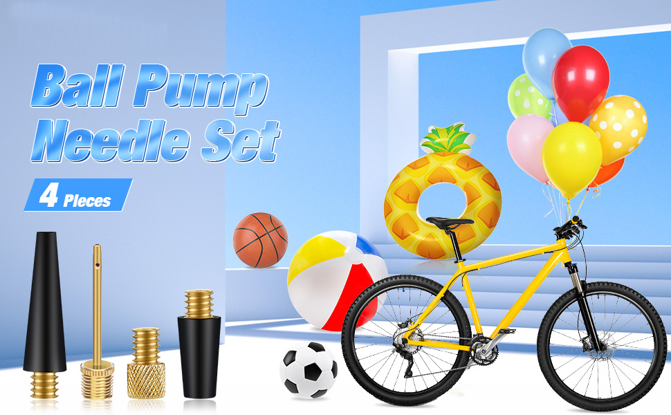1 Set Bicycle Presta Schrader Valve Adaptor, Brass Bike Pump Adapters, Ball Pump Needle, Balloon Inflatable Toys Nozzle Inflator
