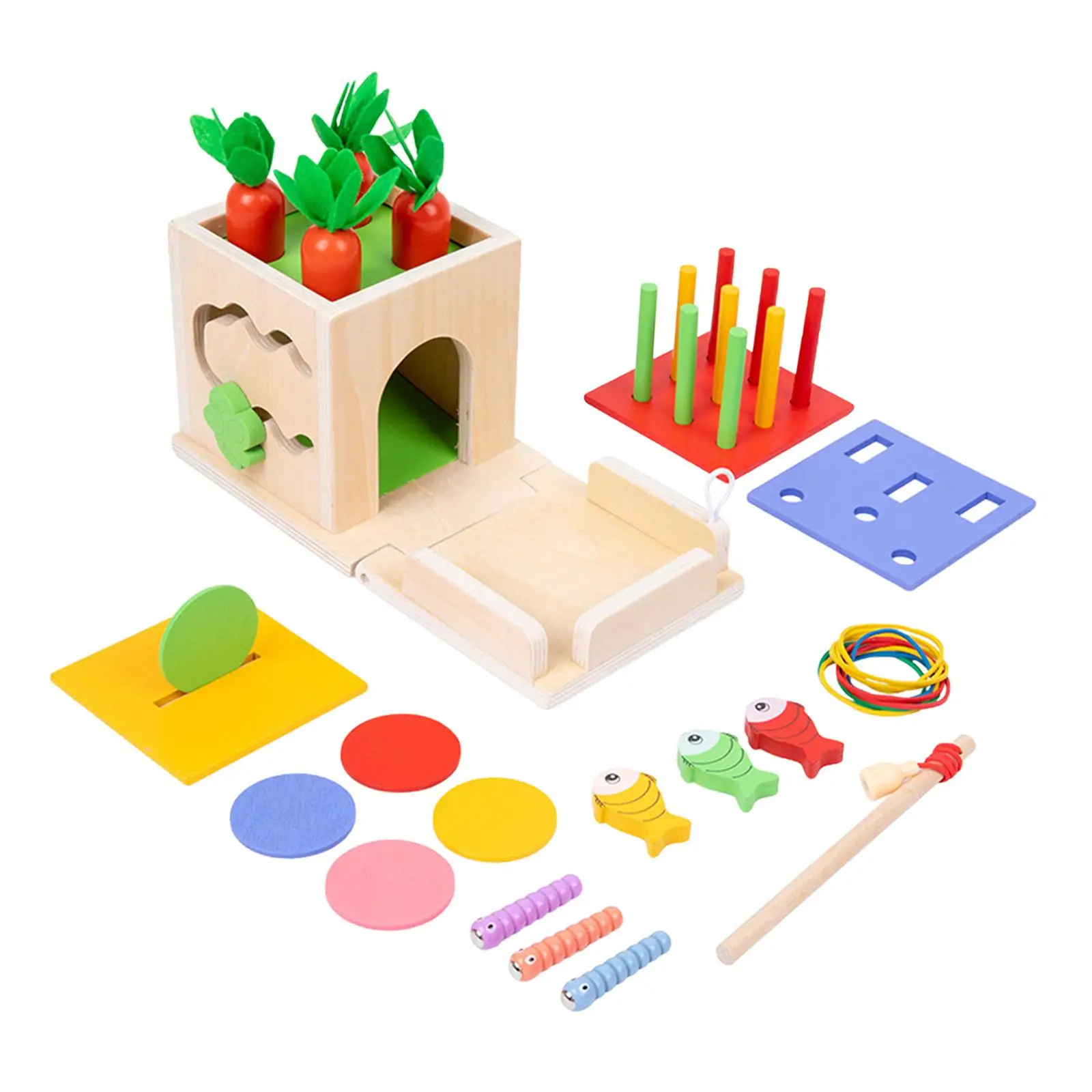 Montessori Toddler Play Kit Montessori Coin Box Gear Wooden Toy Box Set Educational Toys for 1 2 3 Year Old Baby Girls Boys Gift