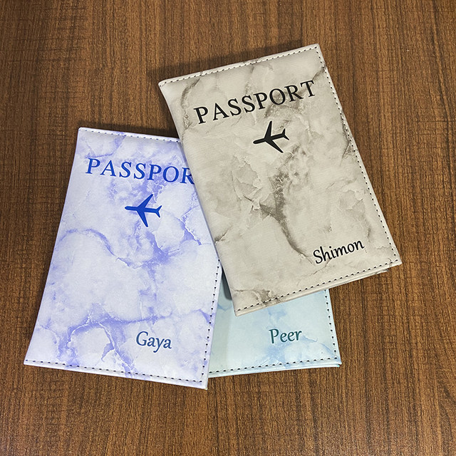 Customized Name Plane Passport Cover with Names and Logo Travel Personalized Passport Cover Engraved