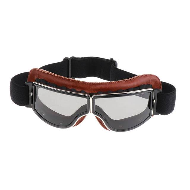 Vintage Black Lens Motorcycle Riding Goggle for Helmet Riding