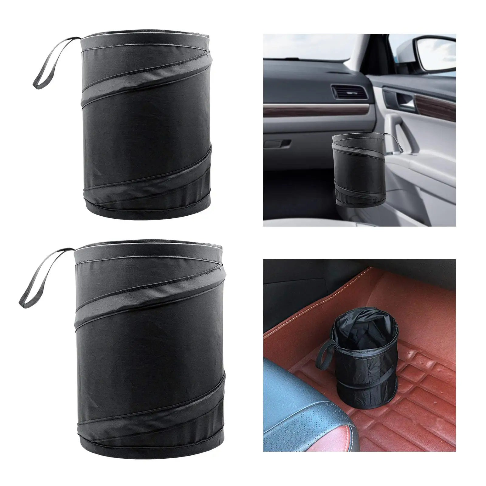 Car Trash Can with Hanging Lanyard for Bedroom Traveling Automotive