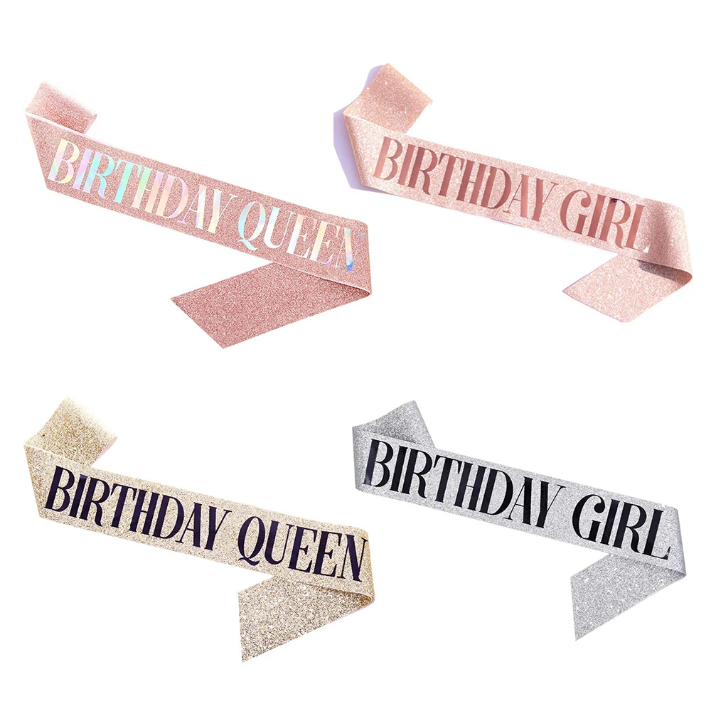1Pc Glitter Zeremonie Gürtel Geburtstag Königin Party Strap Geburtstag Mädchen Glitter Band Geburtstag Partei Liefert Glitter Zubehör – Detail 8