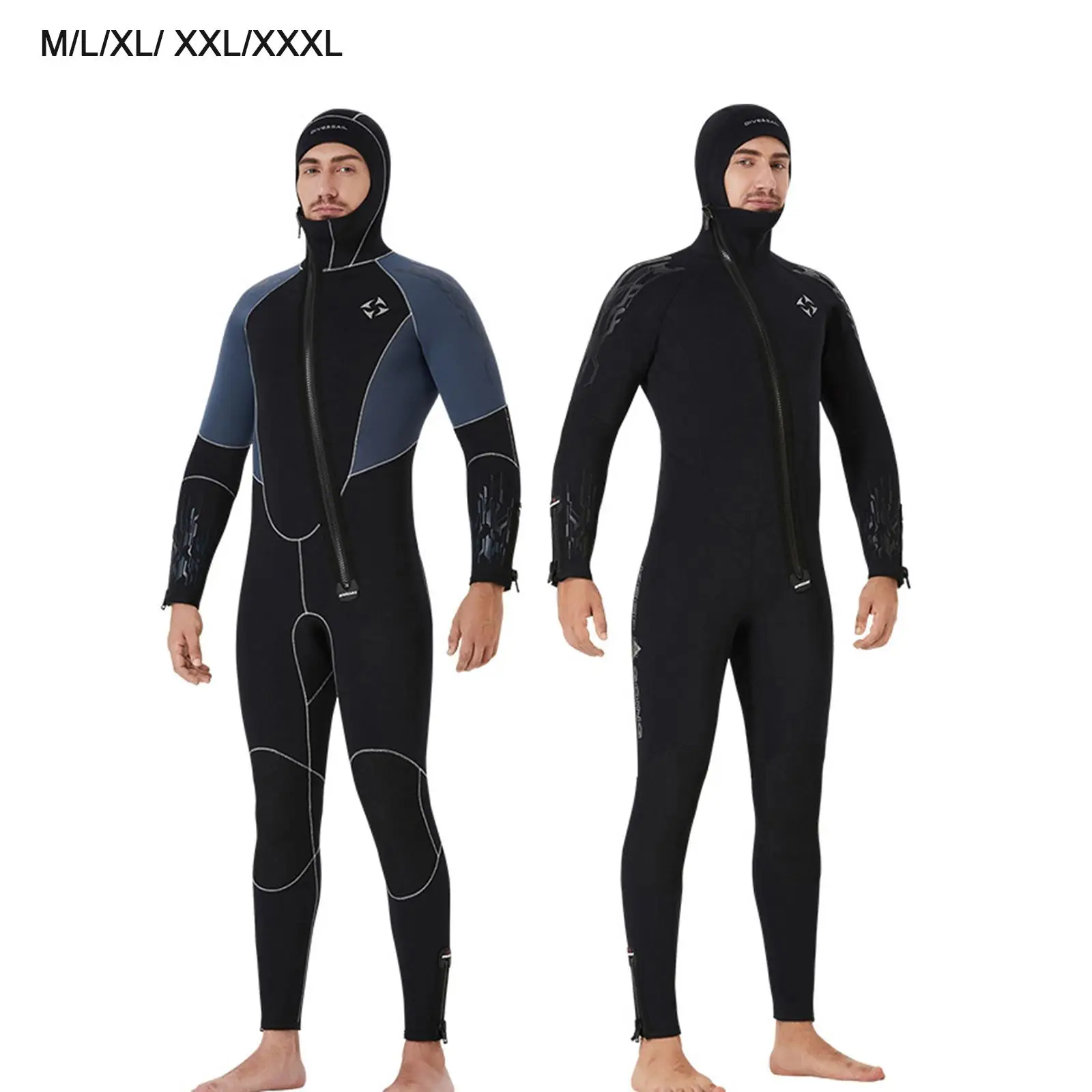5mm Neoprene Wetsuit Full Body Diving Suit Front Zipper Wetsuit for Diving Snorkeling Surfing Swimming for Adults Men  Suit
