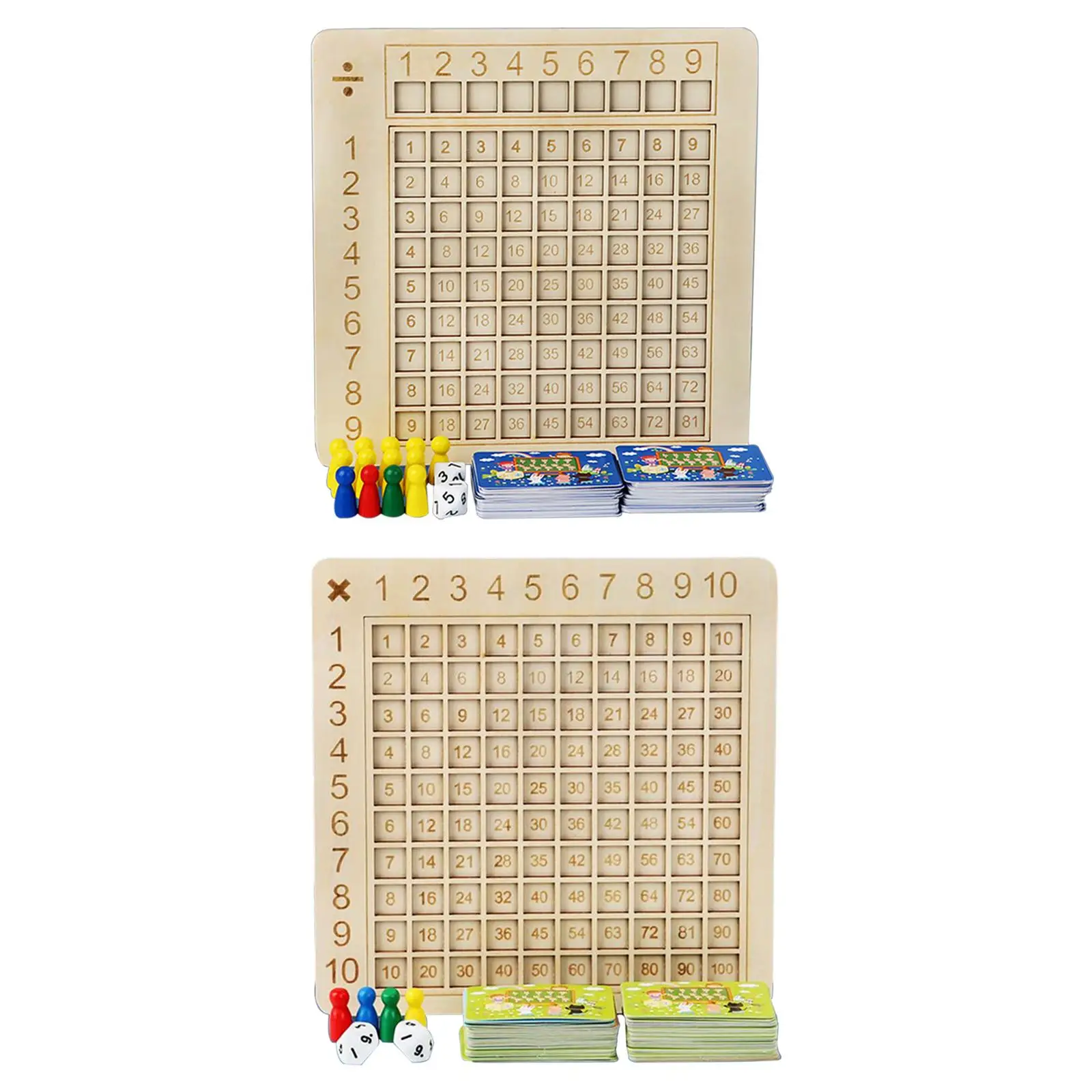 Wooden Multiplication Board Table Board Game Math Toys Multiplication and Division Board Educational Montessori for Children