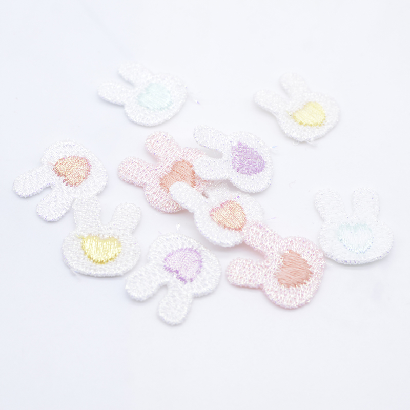 20 Stücke 2*2,3 cm Mirage Gestickte Mesh Kaninchen Applikationen für Kleidung Hut Nähen Patches DIY Kopfbedeckungen Haarspangen Bogen Zubehör – Detail 3