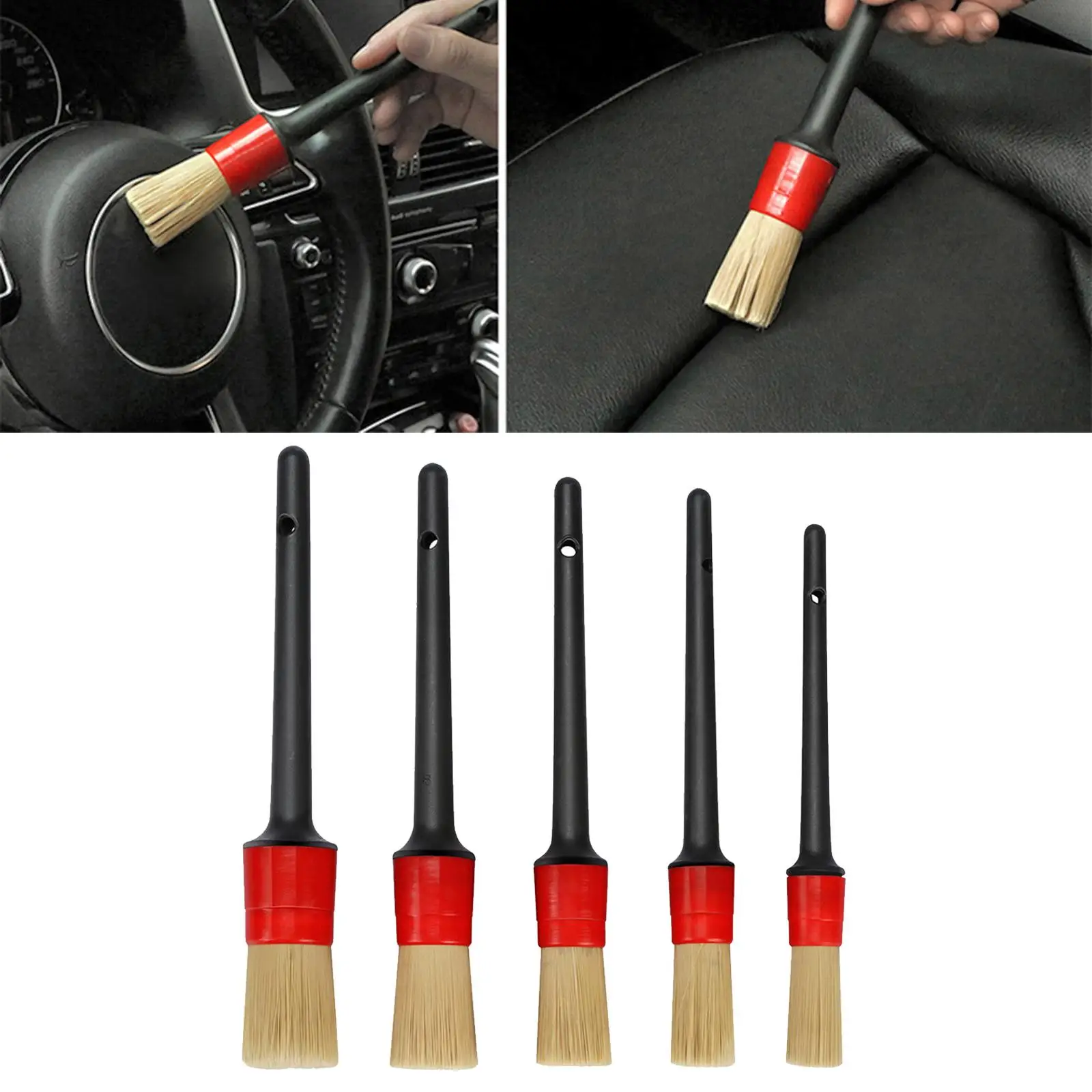 5x Car Interior Detailing Brush Set for Cleaning Engine Air Vent