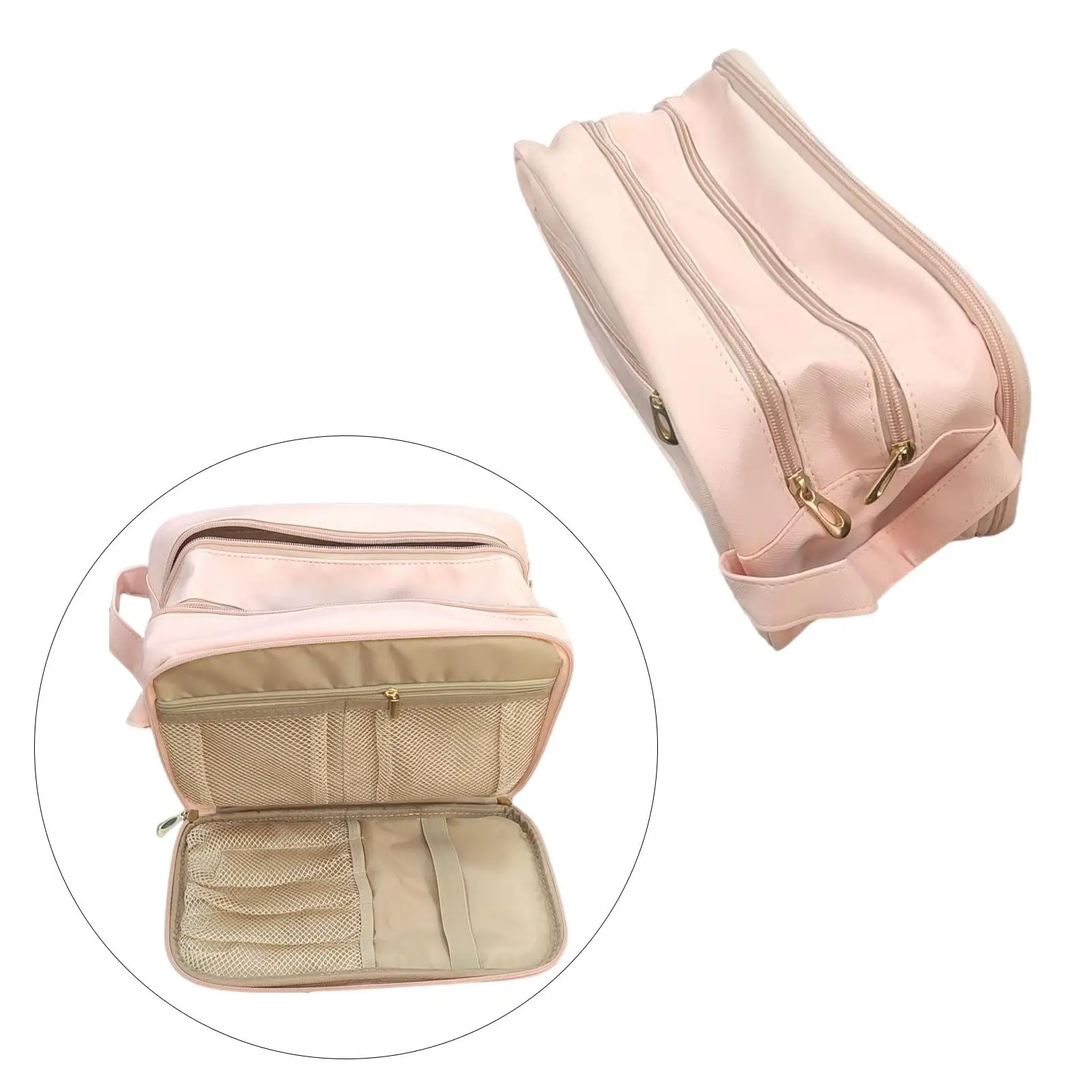 Water Resistant PU Toiletry  Bag Zipper Pouch Travel Makeup Bag for Accessories  Toiletries Brushes for  Vacation