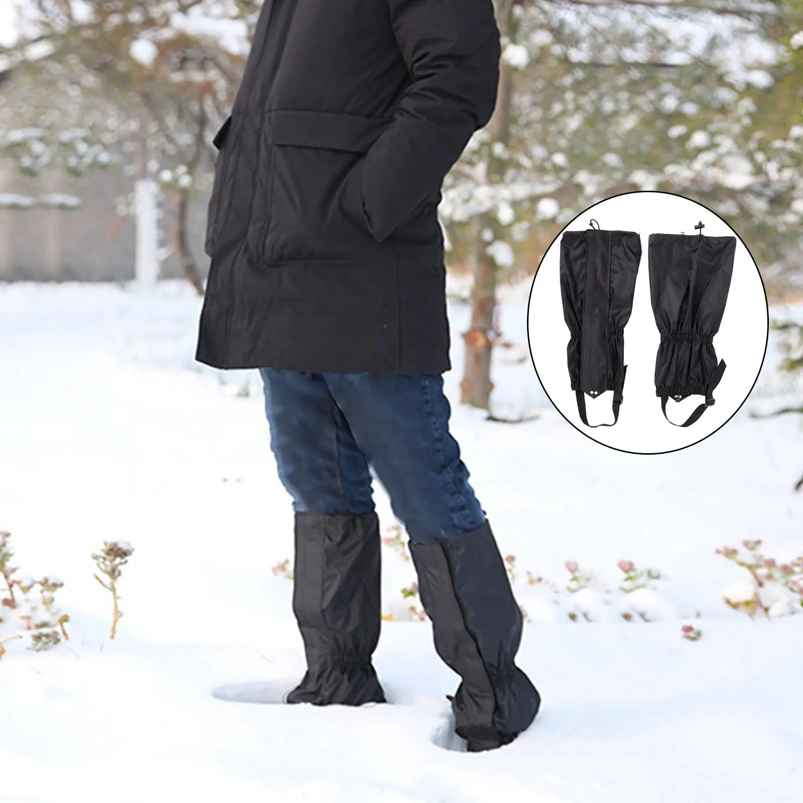 Durable Leg Gaiters Anti-Tear Snow Boot Windproof Shoes Covers for Hiking Ice Climbing