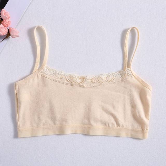 Girl Bra Teen Crop Top Underwear Vest Puberty Sport Training Bras Solid  Color Streetwear Tube Top for Girl Birthday Gift