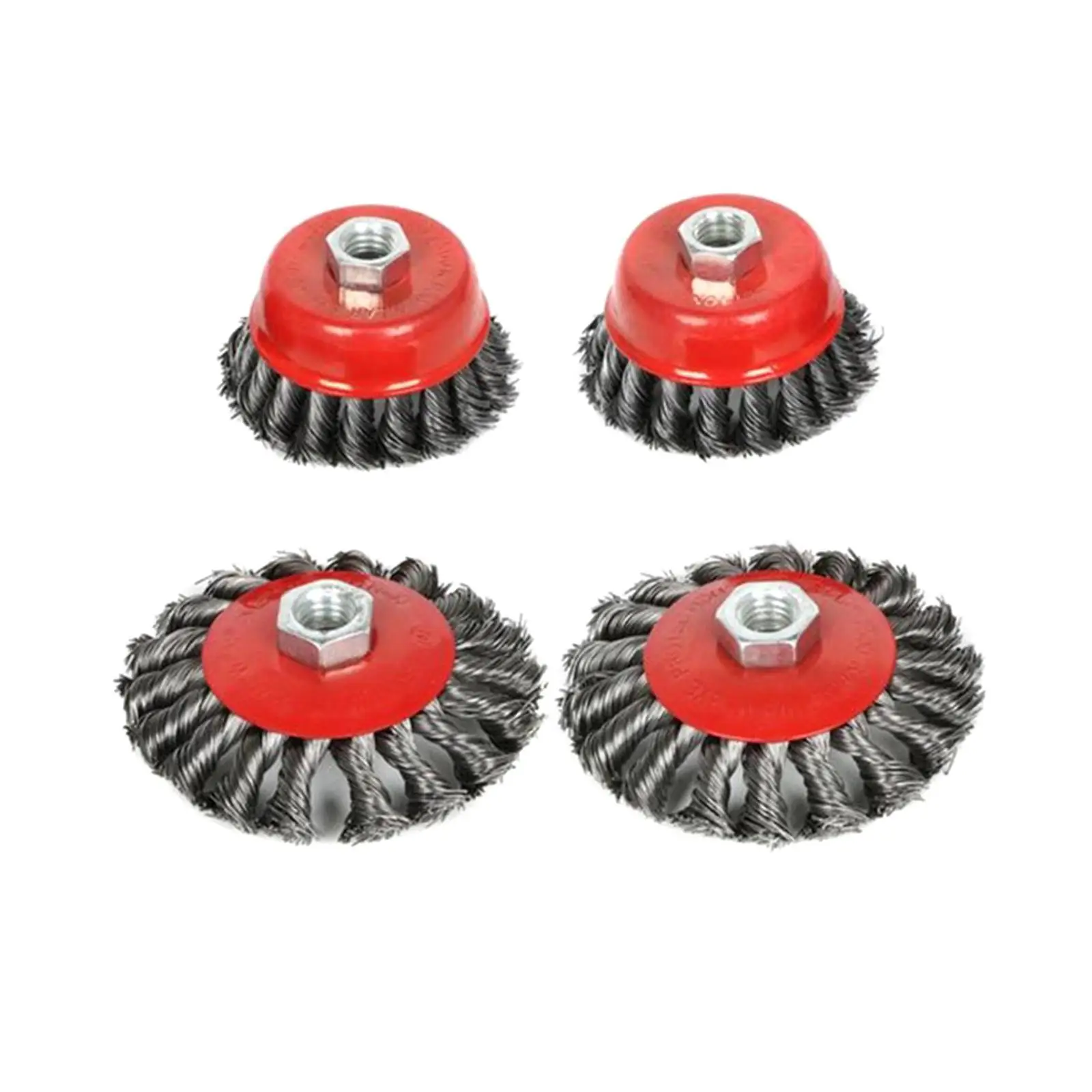 4 Pieces Wire Wheel Brush Cup Brush for Rust Removal Deburring Sanding