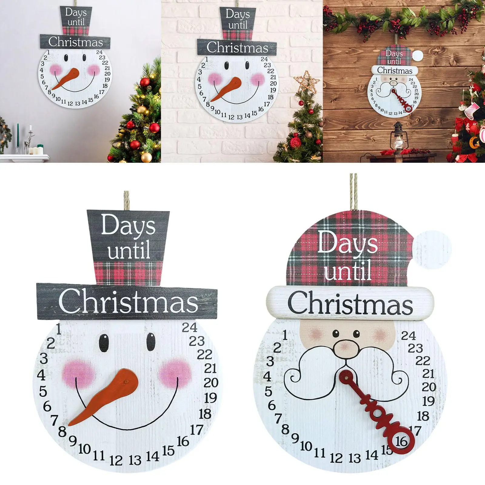 Wooden Christmas Sign, Calendar Hanging Wood Background crafts for Desk Decoration Holiday Xmas