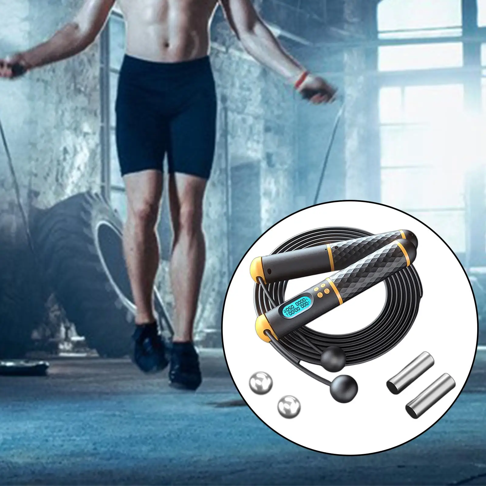Digital Counting Skipping Rope Cordless Fitness Workout Weight Loss