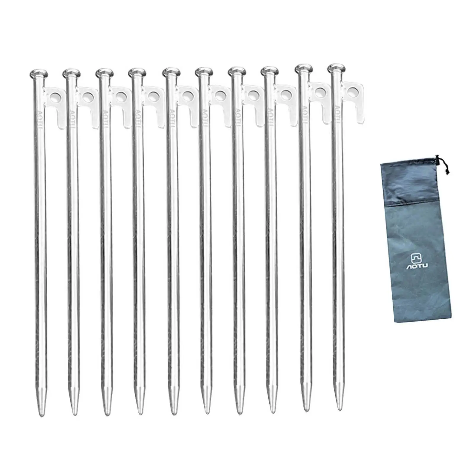 Kingfisher Galvanised Steel Tent Ground Pegs Pack of 10 Silver 