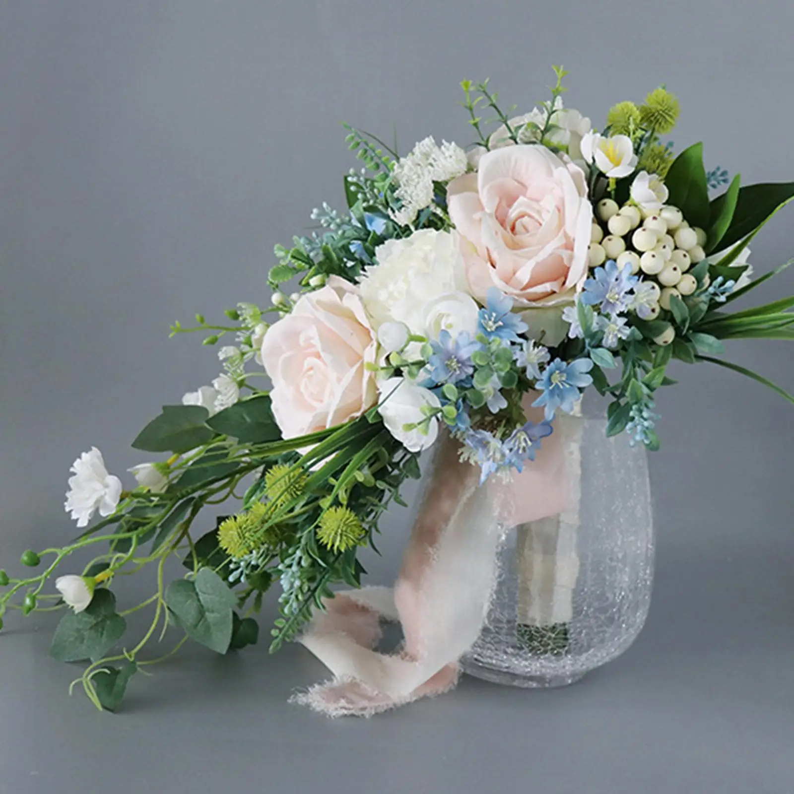 Wedding Bride Hand Bouquet Waterfall Flowers for Church Festival Ceremony Bridal Shower