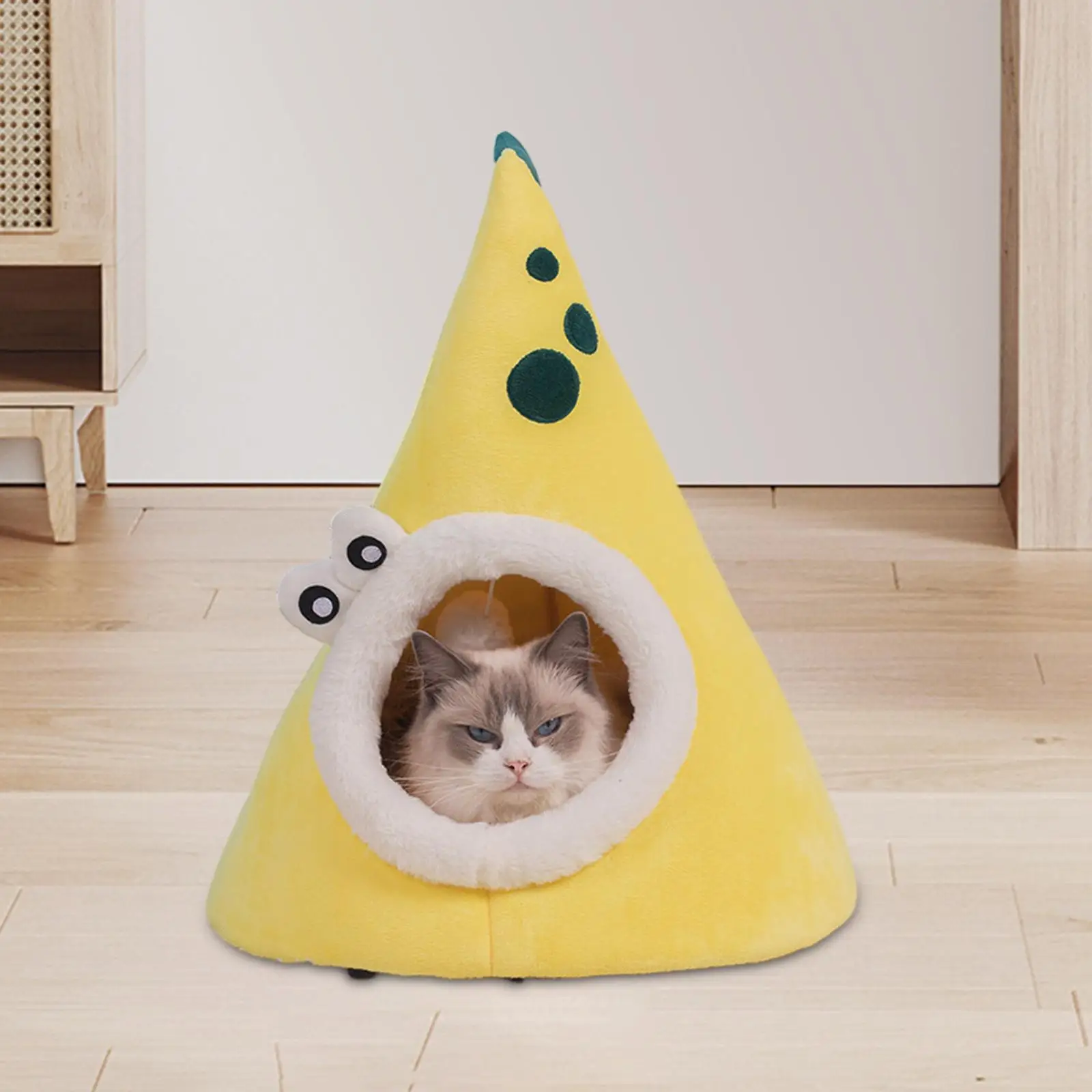 Cat Bed Cave House Tent Playing Removable Cushion Small Dogs Blanket Pet Bed
