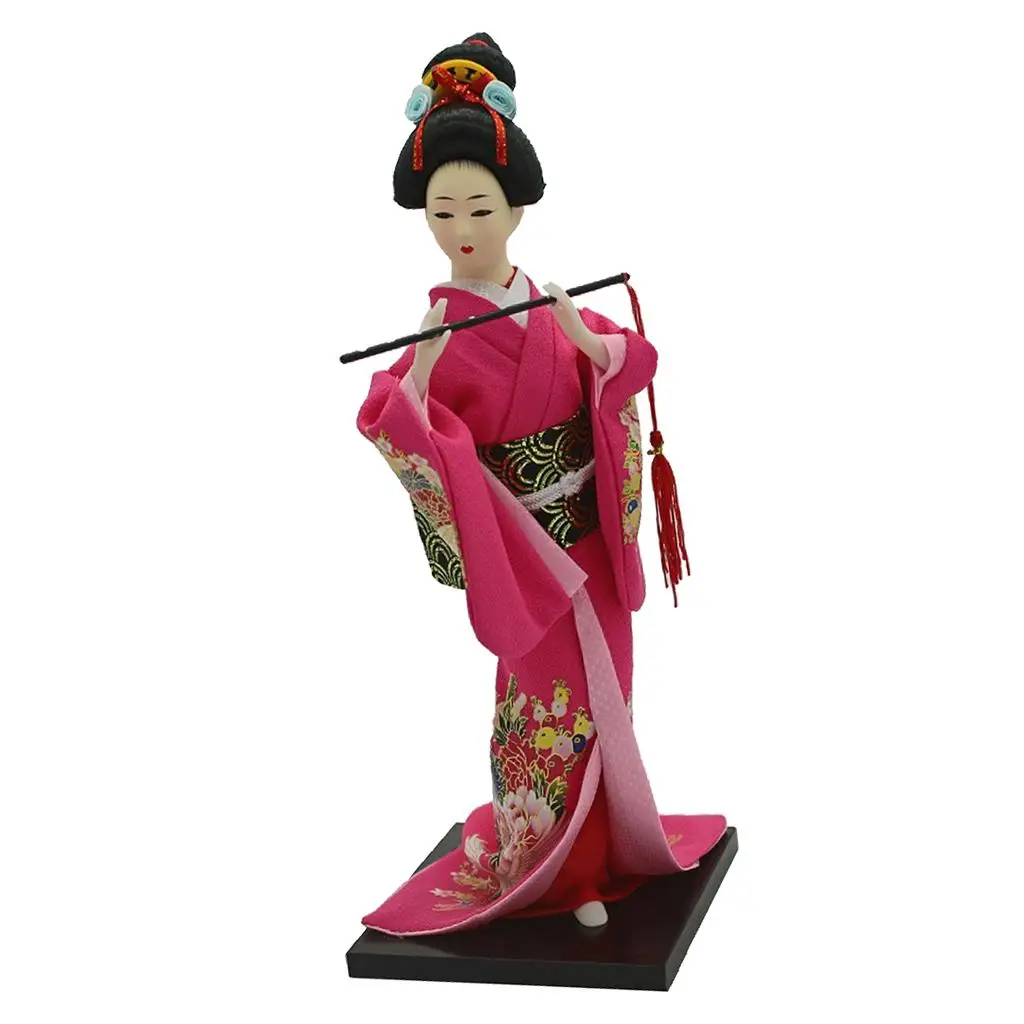 12inch Japanese Geisha  with Rose  Ornament Adult Collectible