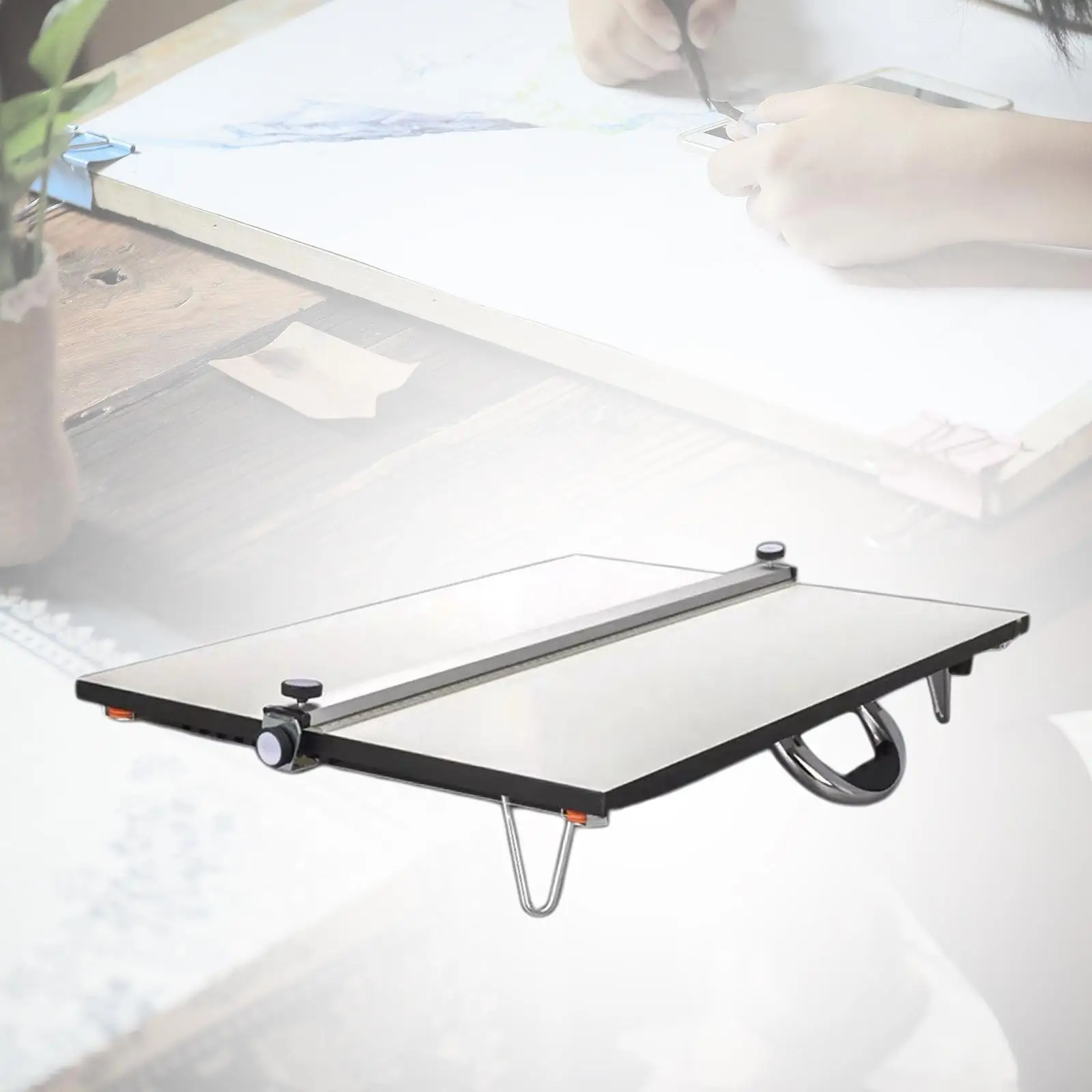 A2 Drawing Table Board 23×17inch Graphic Sketch Professional T-Square W/ Parallel Bar Support Legs for Architect Engineer Artist
