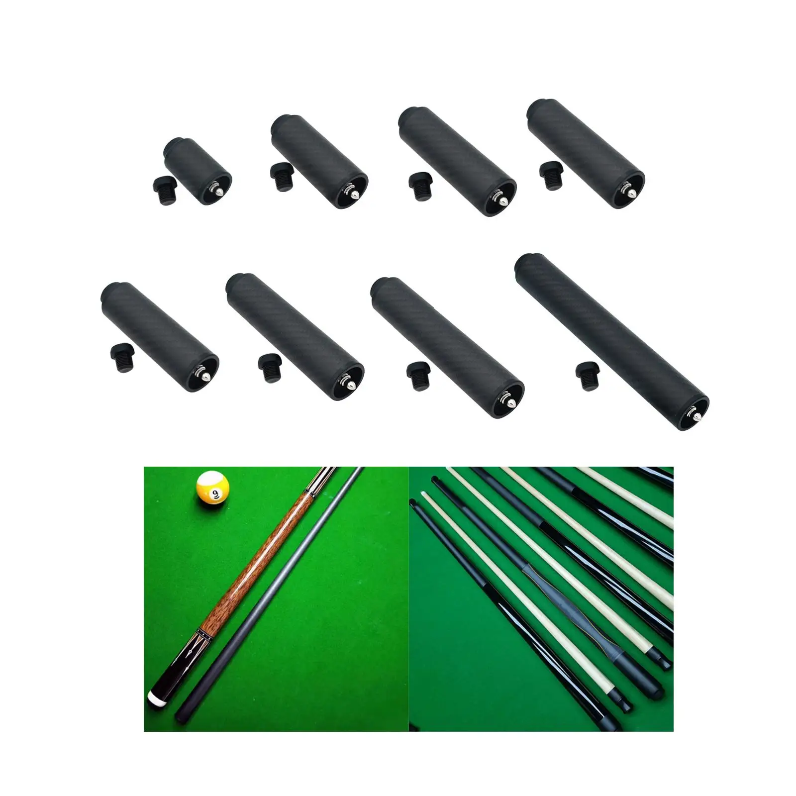 Billiards Pool Cue Extension Compact Cue End Lengthener Lightweight Cue Stick Extender Snooker Cue Long Extension for Enthusiast
