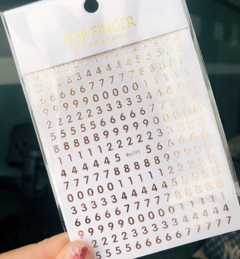 Description Picture 5 of itemNumbers Decals Roman 26 English Alphabet 3D Self-adhesive Nail Art Decal Sticker Word Small Letter Nail Tattoos Decal Stickers