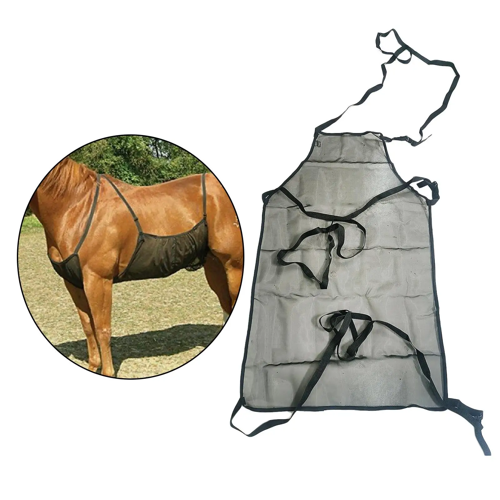 Fly Rug Horse Fly Belly Guard Elastic Adjsutable Strap Fly Sheet Protective