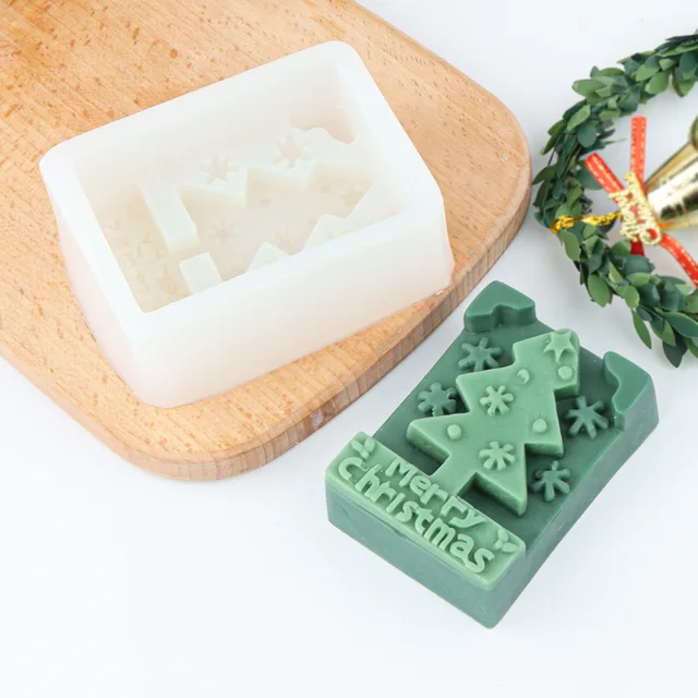 Round Natural Tree Handmade Soap Silicone Mold DIY Christmas Soap
