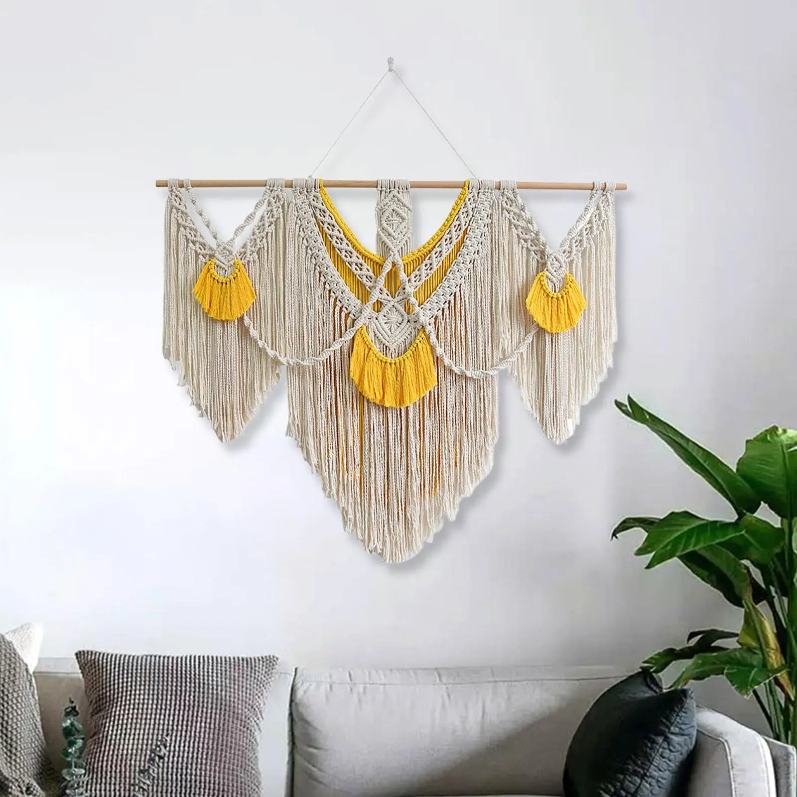Wall Hanging Tapestry Modern Hanging Woven Tapestry Home Decor Wall Hanging Boho Tassels for Dorm Home Backdrop Wedding Holiday