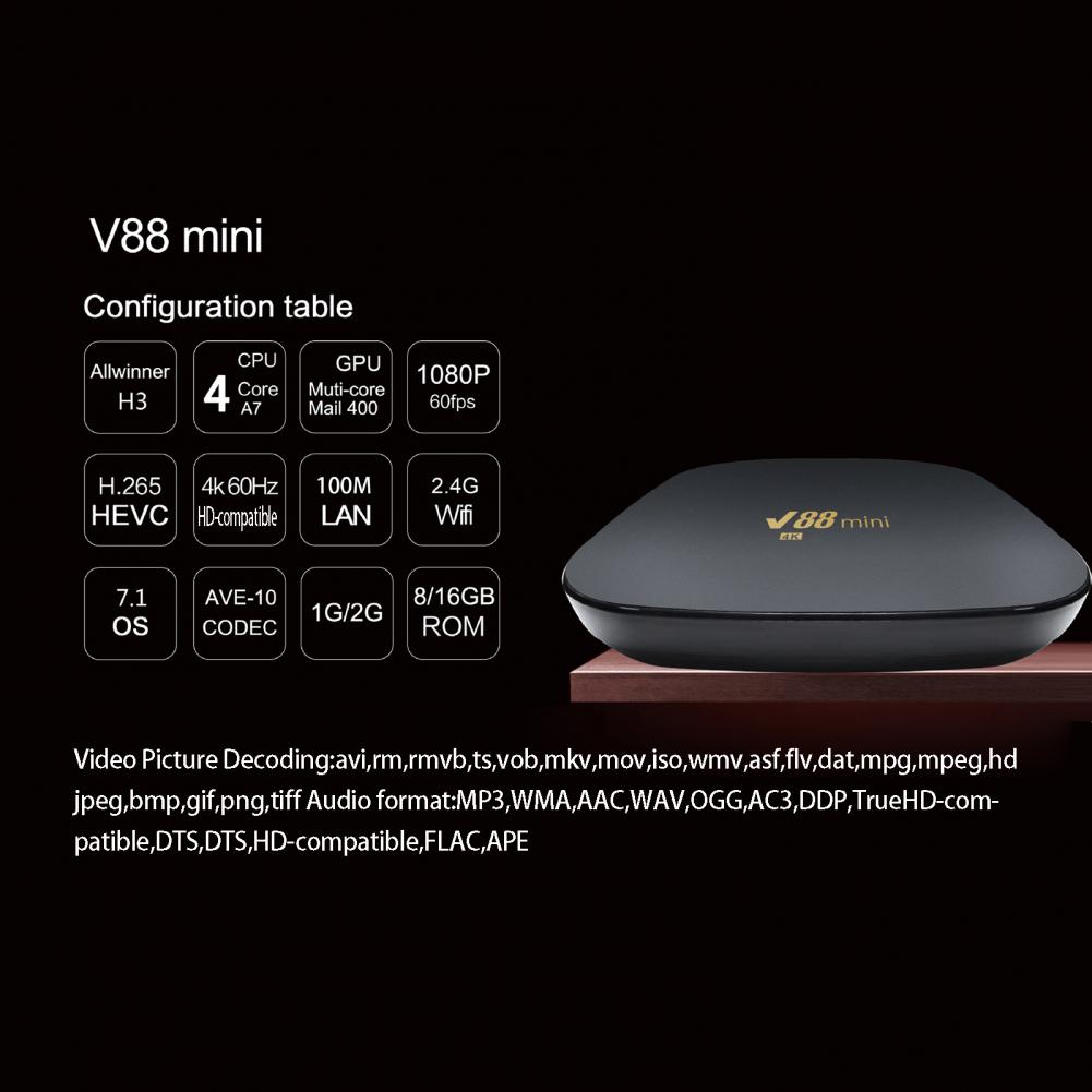 Title 8, V88 Mini Smart TV Box 4K 2GB 6GB/4GB 32GB TV dé...