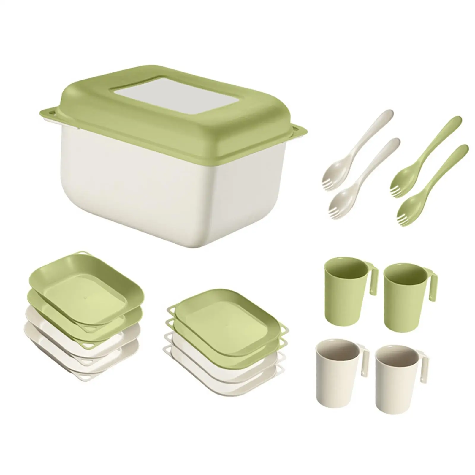Dinnerware Sets Box Nordic Adults Cutlery Utensils Outdoor Tableware Set Camping Cutlery Set for RV Kitchen Camping Picnic Dorm