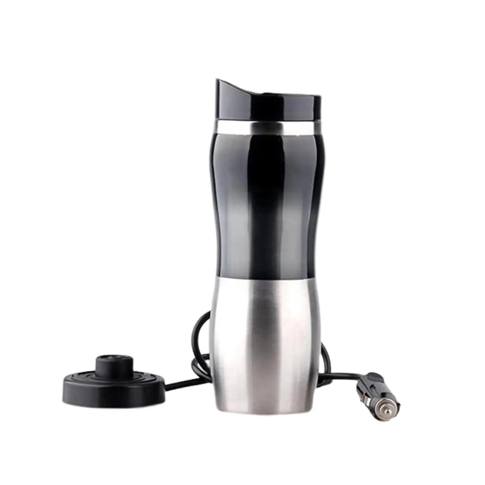  Kettle/ 12V 400ml/ Portable /Stainless Steel/ Electric Car Water Heater/ Auto Heating Bottle for Hot Water Coffee Making Milk