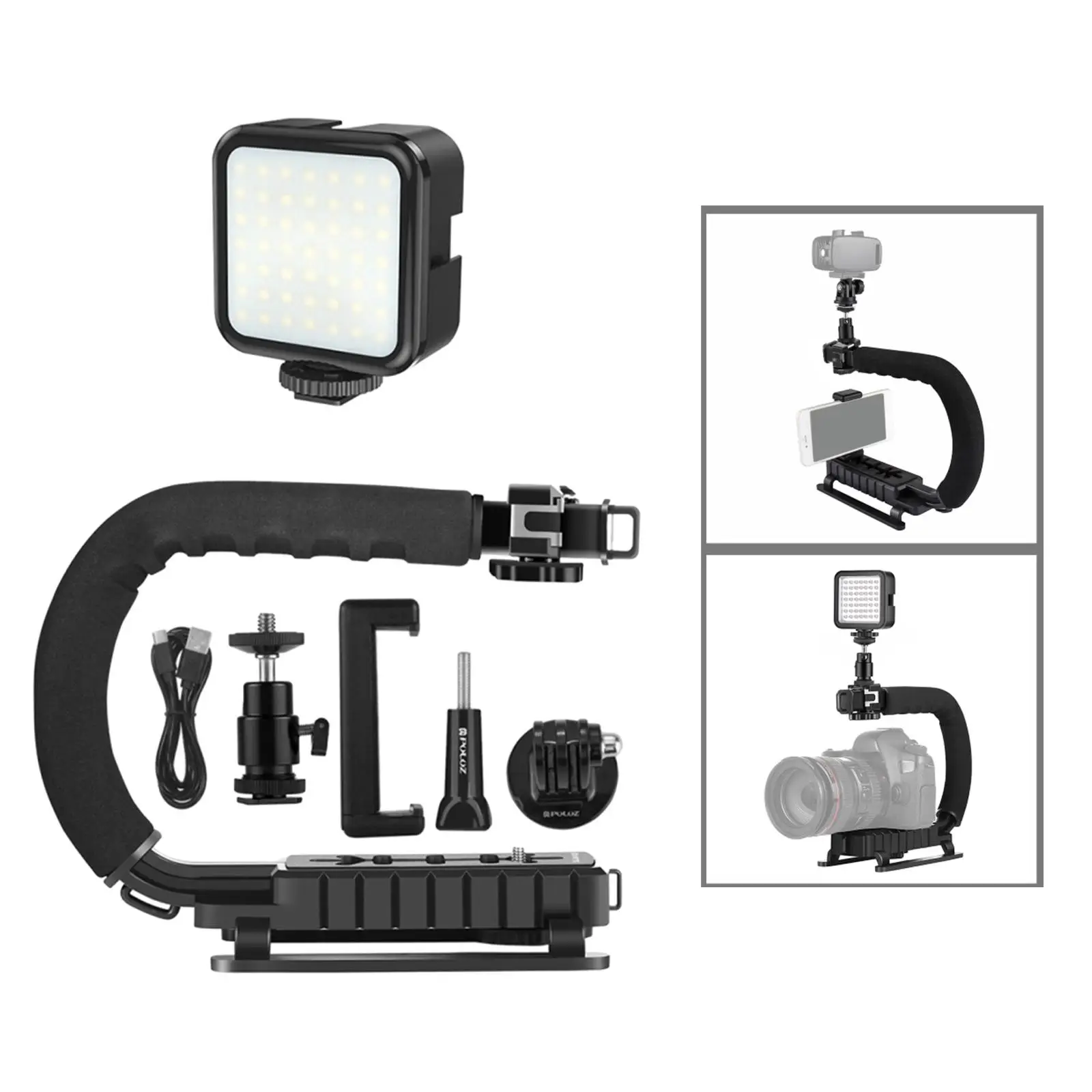C Shape DV Bracket Stabilizer LED Fill Light Kit for All Slr Cameras and Home DV Camera