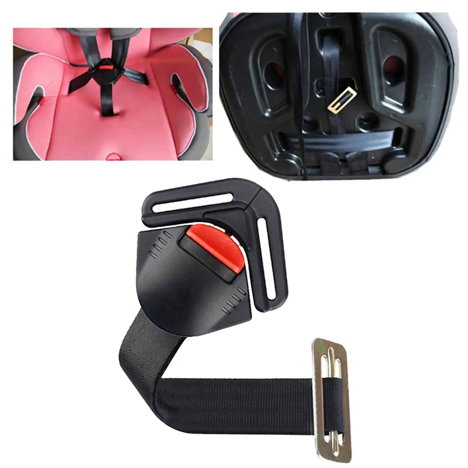 Car Child Seat Belt Buckle 5 Point Toddler Harness Clip Fixed Lock Buckle for Pram Buggy