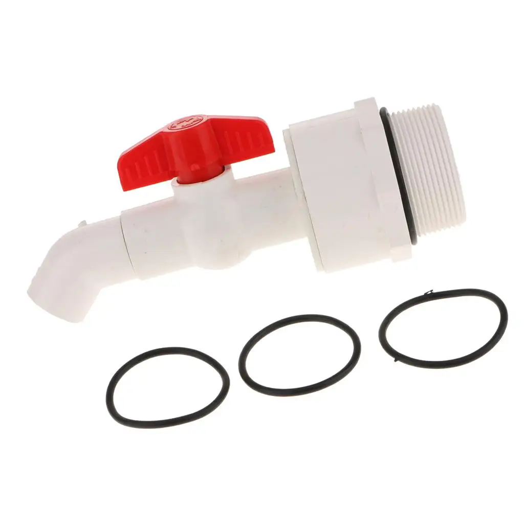 Drum Faucet with 3 Gaskets, 2`` Connection, 1`` Outlet, UPVC Material, 45°