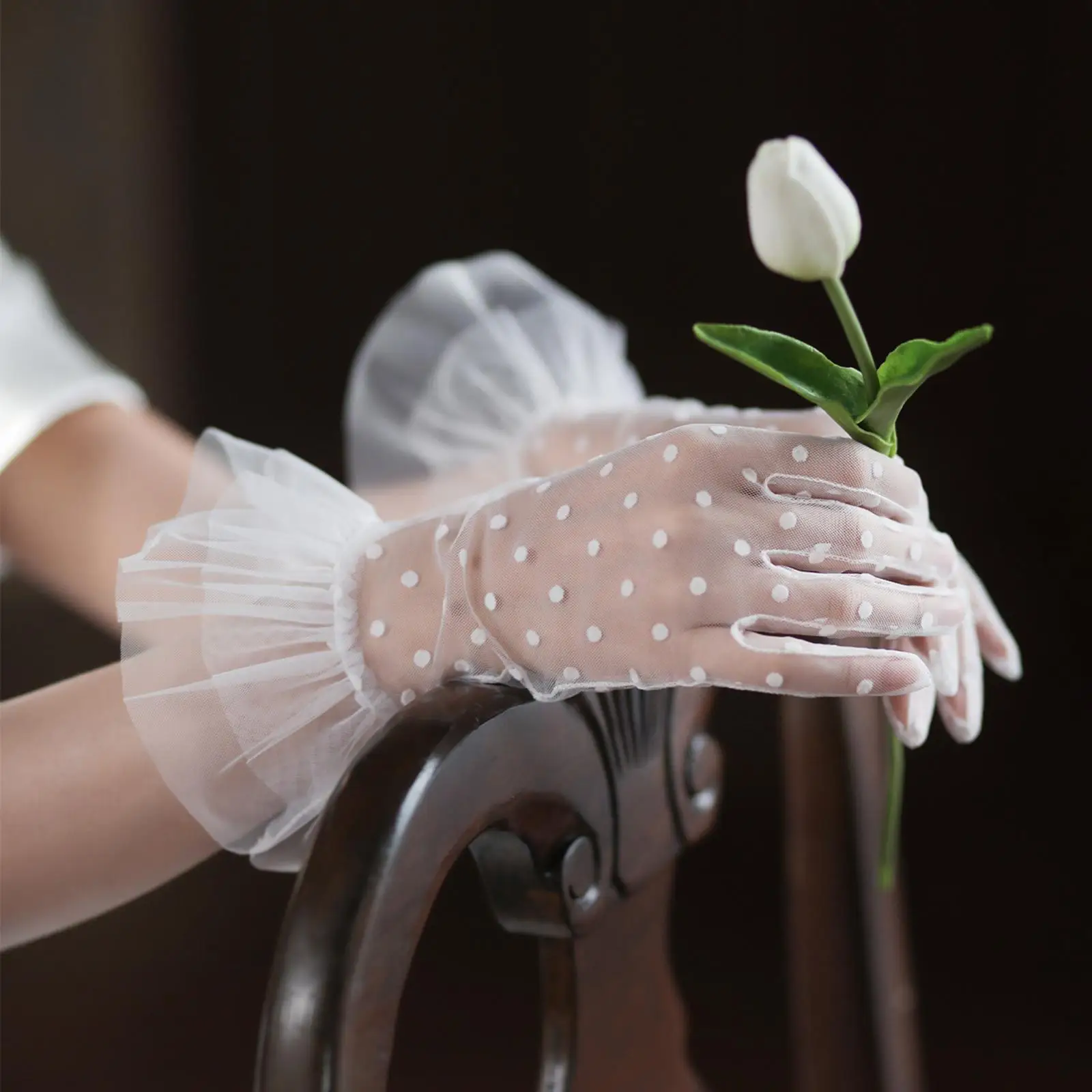 Bridal White Gloves Lace Gloves Bridesmaid Accessories Wedding Gloves for Evening