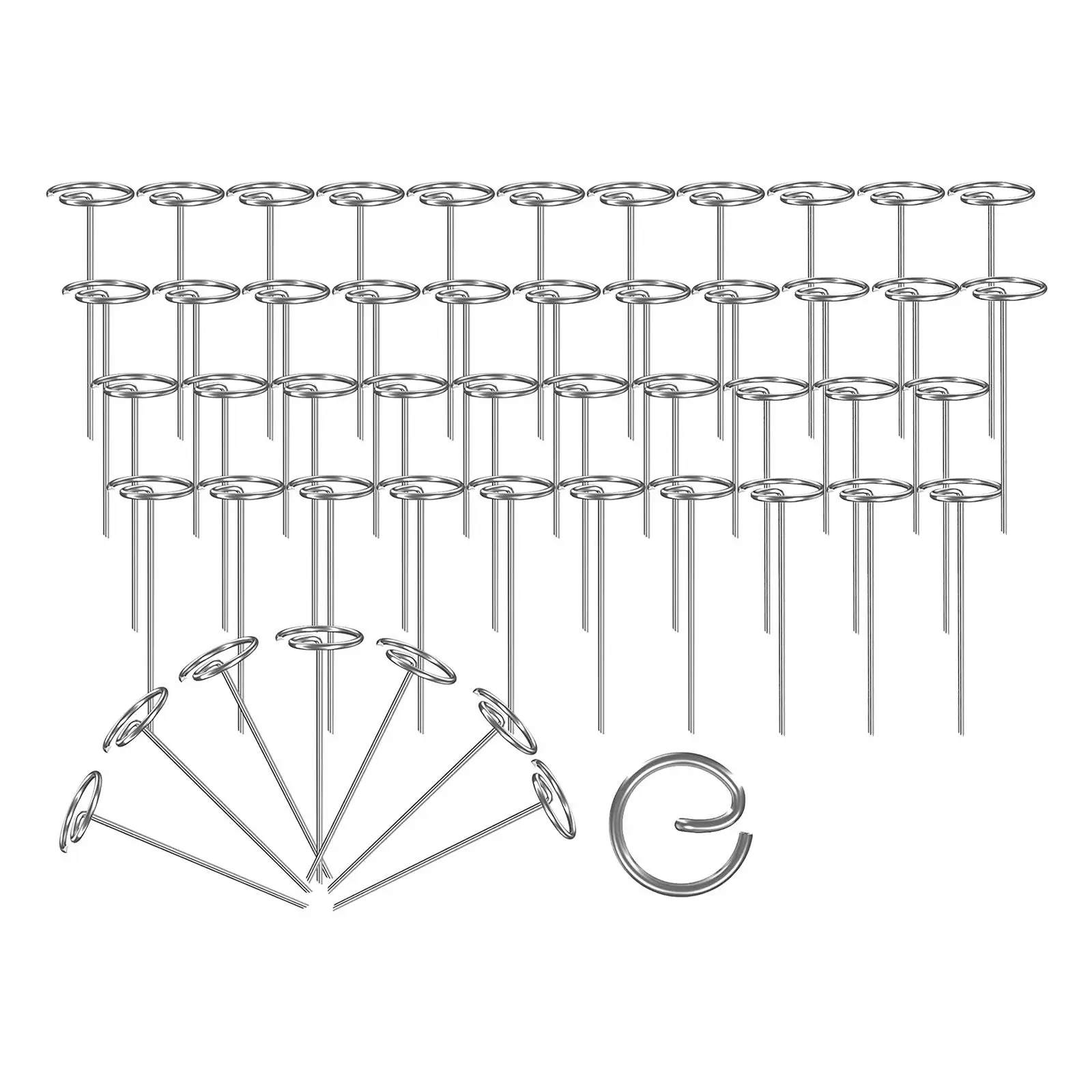 50x Galvanized Steel Circle Top Pins Tent Pegs Landscape Staples Landscape Pins sod Staples for Ground Fence Lawn Gardening