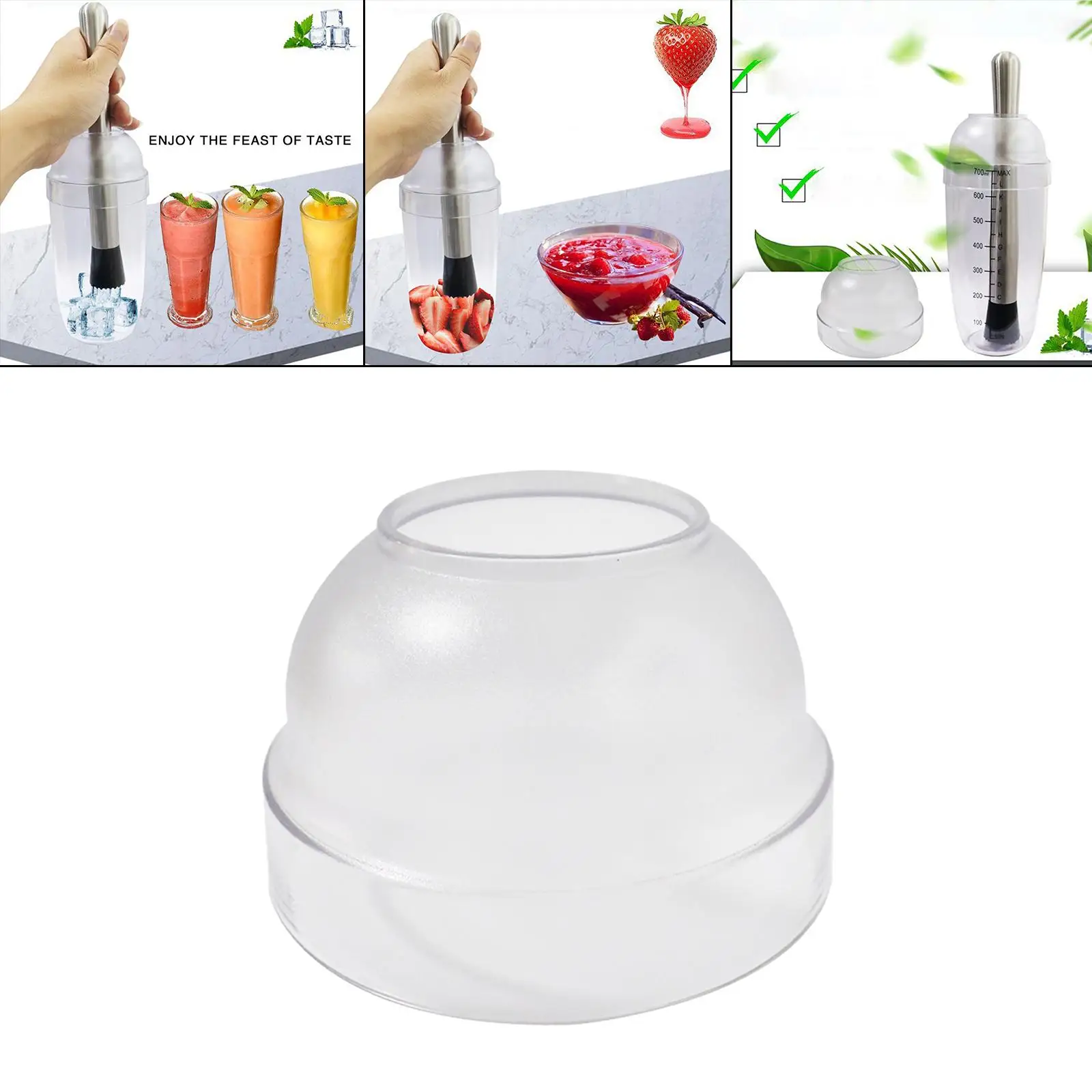 Cocktail Shaker Lid Practical Reusable Bottle Sealed Lids Cap Bar Accessory Transparent for Bars Restaurants Hotels
