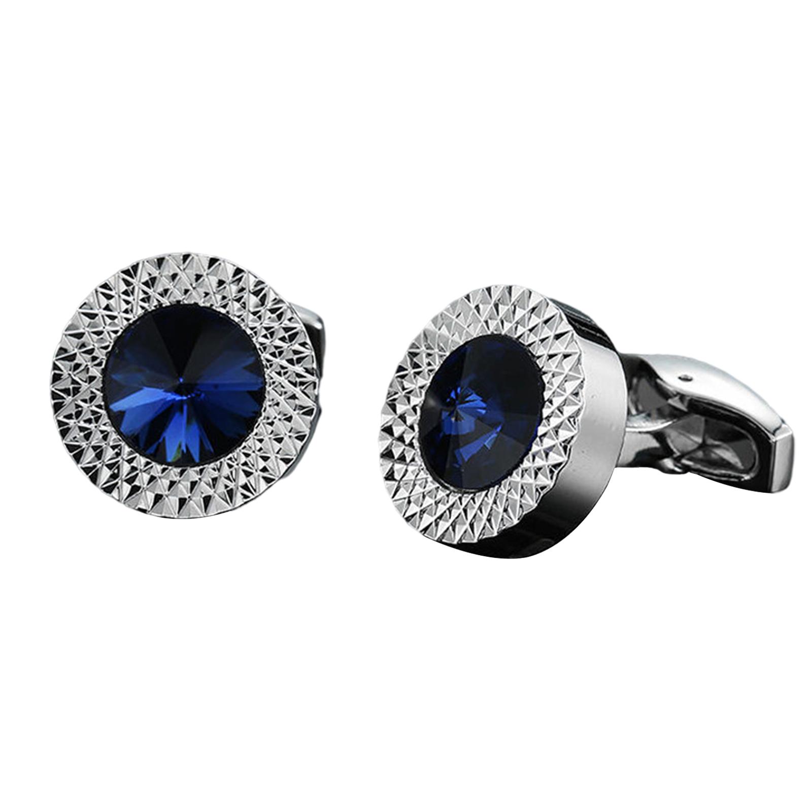 1 Pair Classy Stylish Shirt Cuff Links Crystal  Suit Accessories for Party