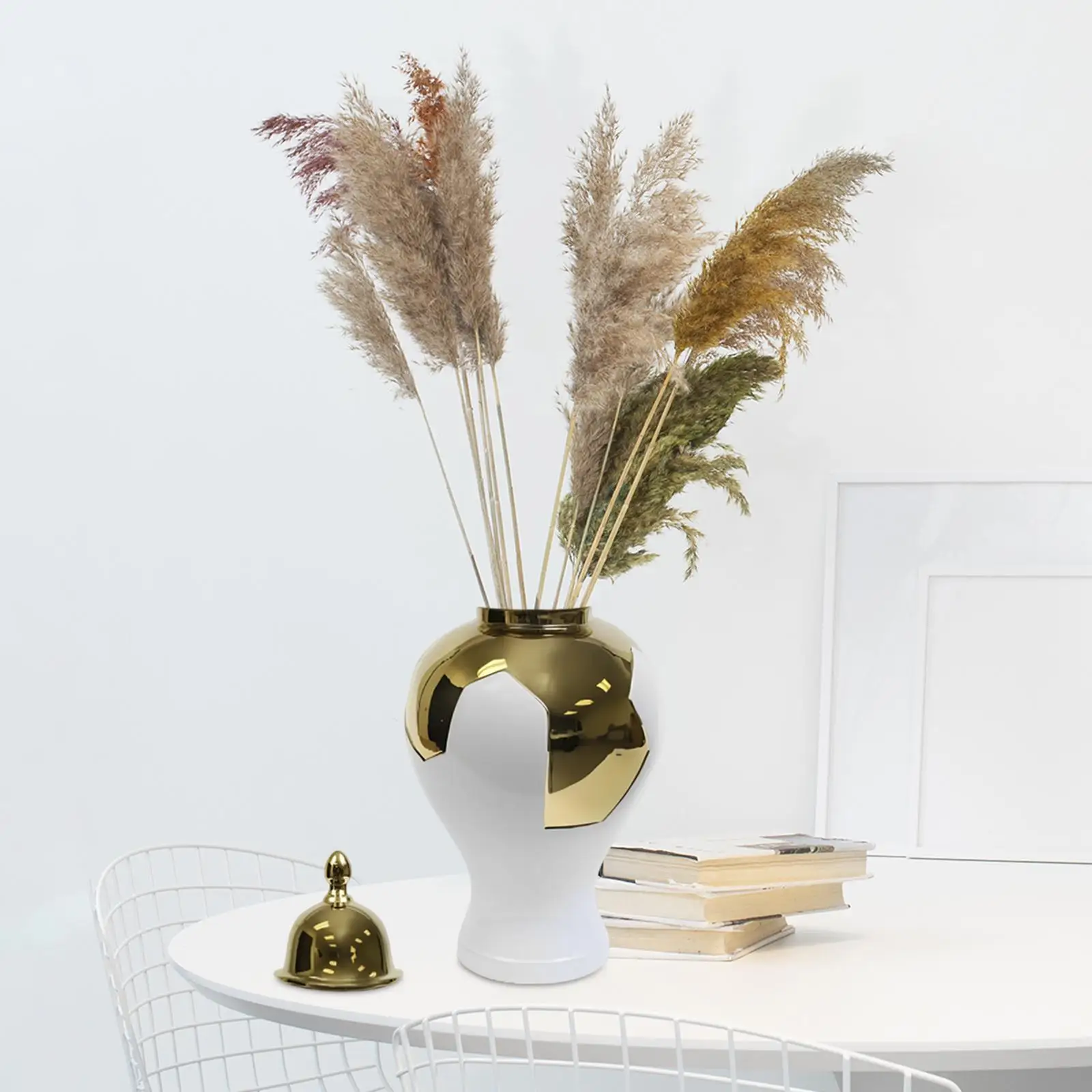 Ceramic Ginger Jar Storage Elegant Display Flower Vase Porcelain Tea Jar for Home Table Centerpieces Living Room Party Bedroom