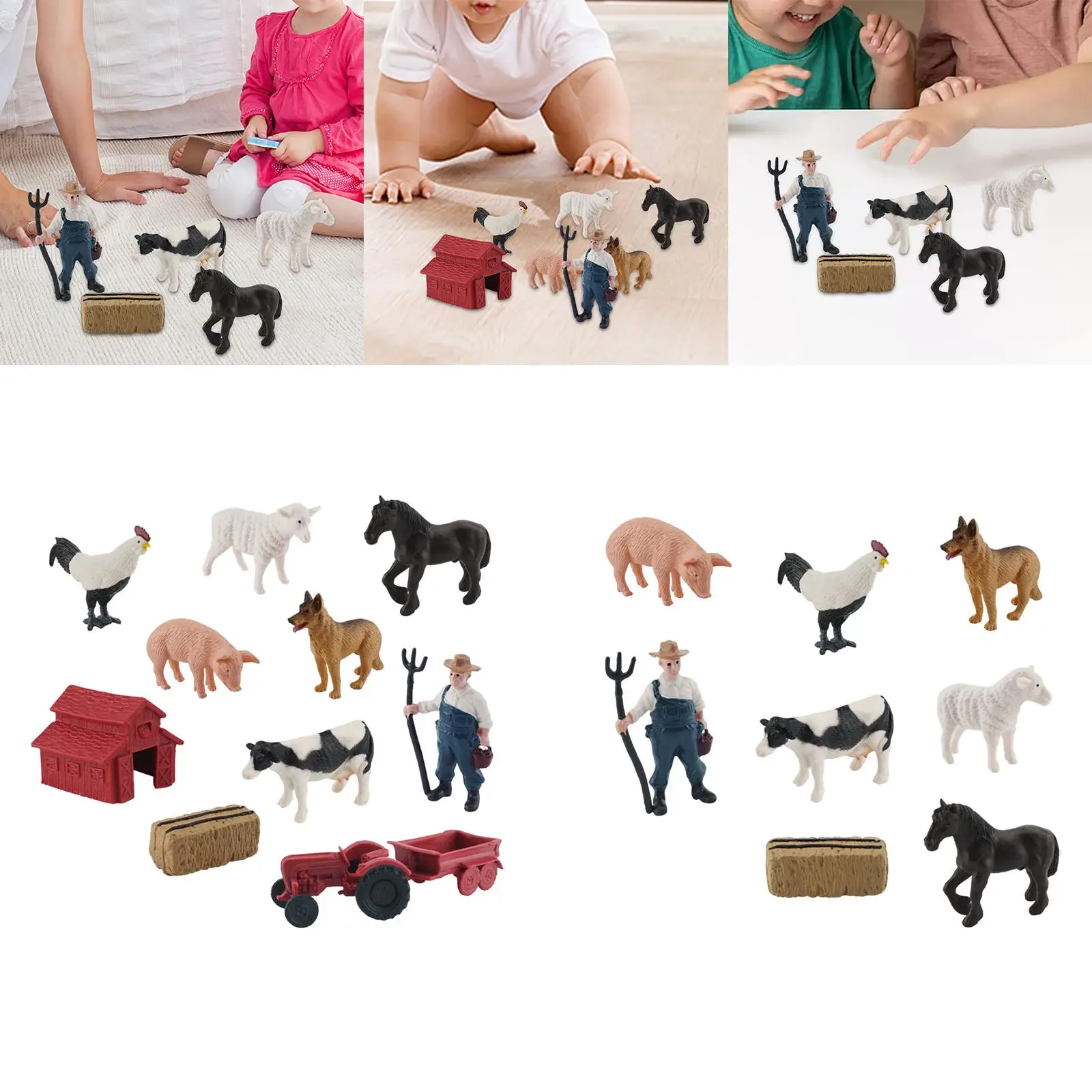 Lifelike Farm Animals Toys Farm Figurines Playset Small Poultry Toy Learning Educational Toys for Children Toddlers Boys Girls