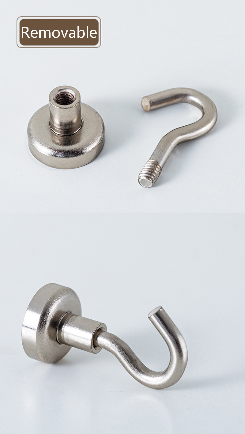 Leistungsstarker magnetischer Haken, starker Magnethaken, Wand-Aufhänger, Haken zum Aufhängen von Schlüsseln für die Aufbewahrung von Zuhause und Küche – Detail 7