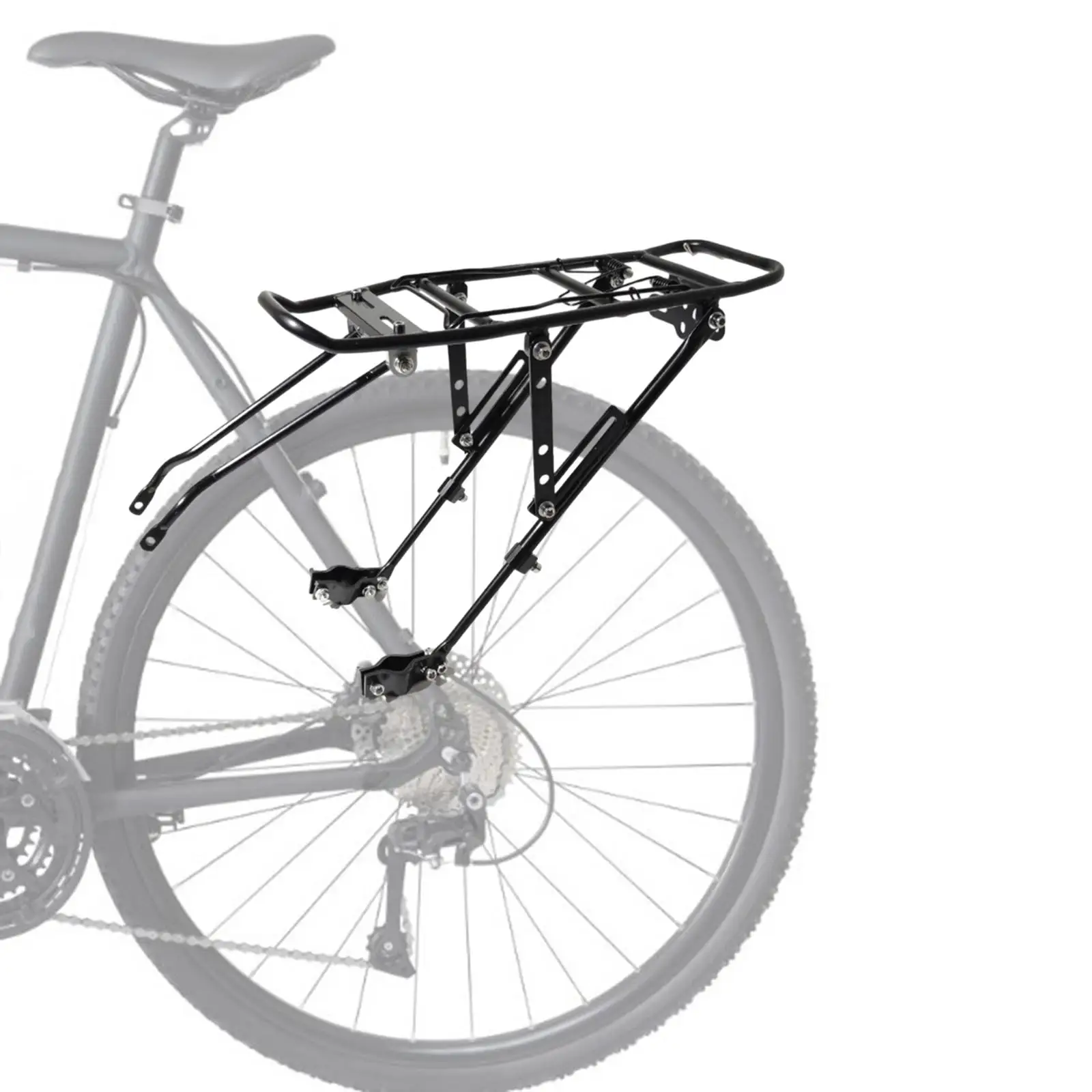 Rear Bike Rack Bicycle Rear Luggage Cargo Rack Frame Mounted Bike Rack for 24`` 26`` 28`` Bicycle Frames for Mountain Bike