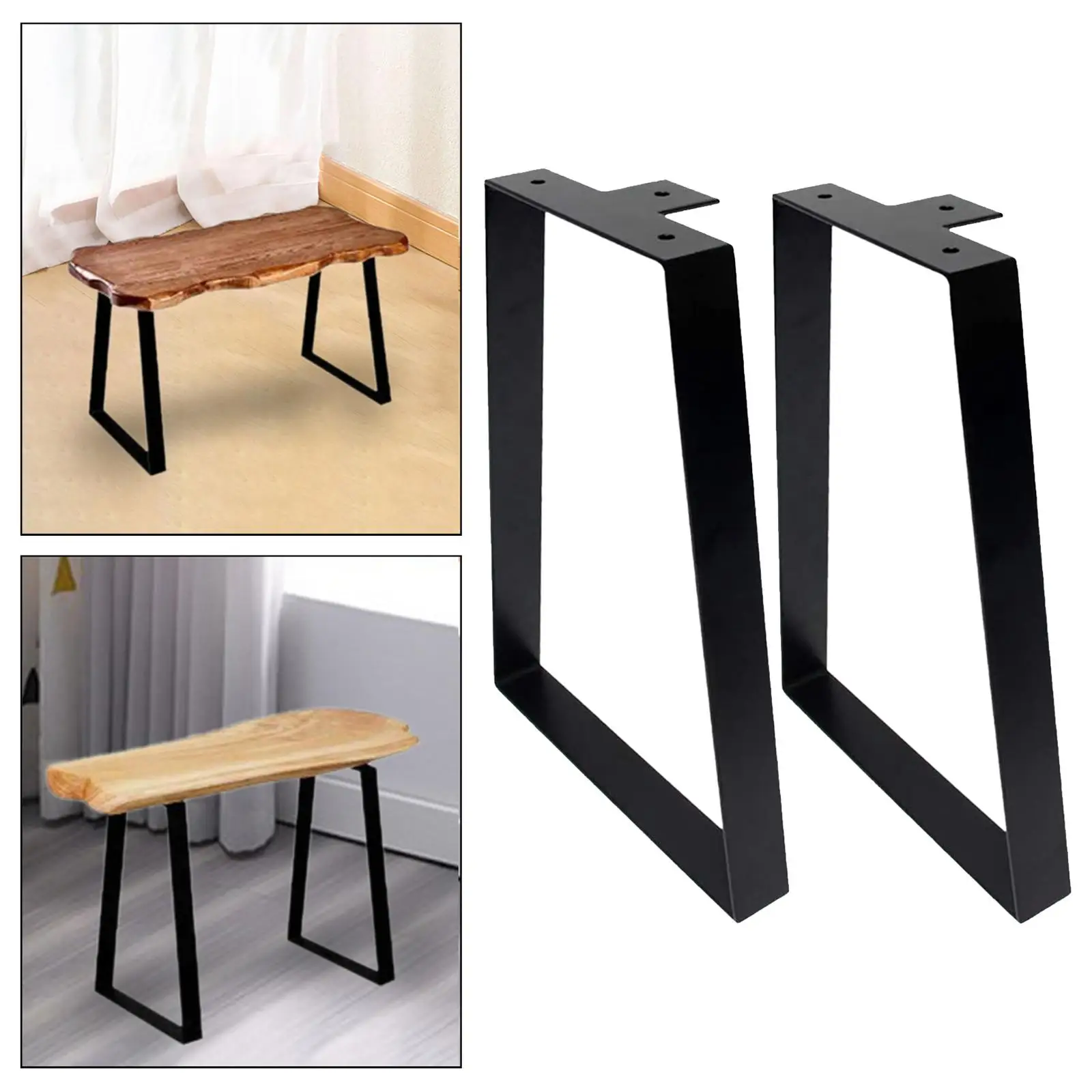 2x Metal Table Legs Furniture Legs Iron Desk Legs Heavy Duty DIY Industrial Replacement Bench Legs for Night Stands Dining Table