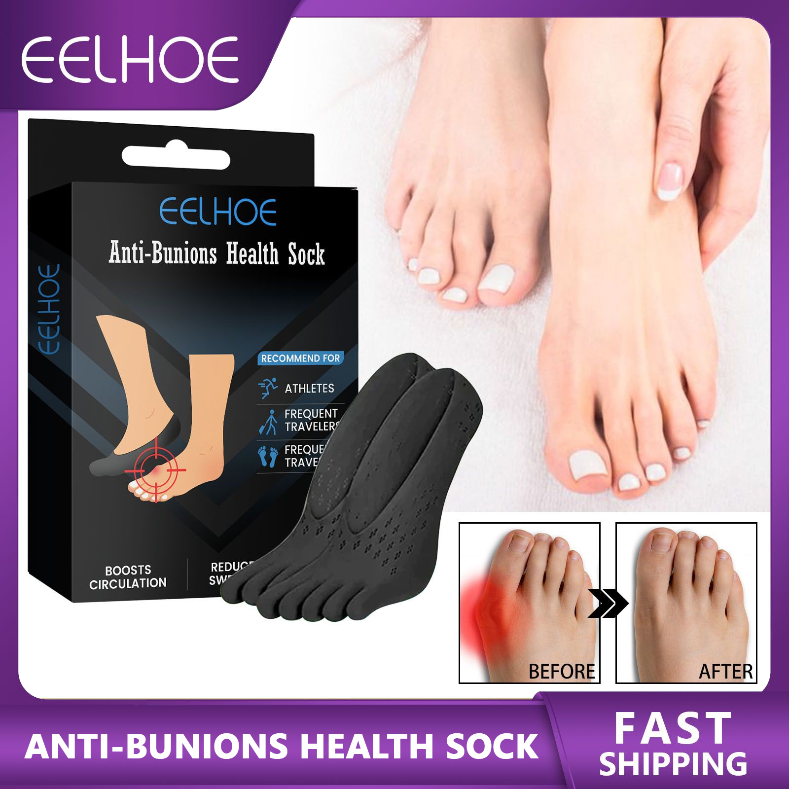 Best of EELHOE Foot Care Socks Therapy Health Care Warm Comfort Breathable Ankle Socks Foot Heel Massager Pain Relief Soft Cushion Pad Reviews & Tips