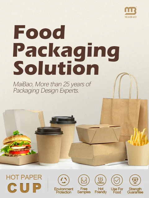 Customized Take away Hot Drink Craft Dsposable Kraft Paper Cup Carrier –  Fastfoodpak