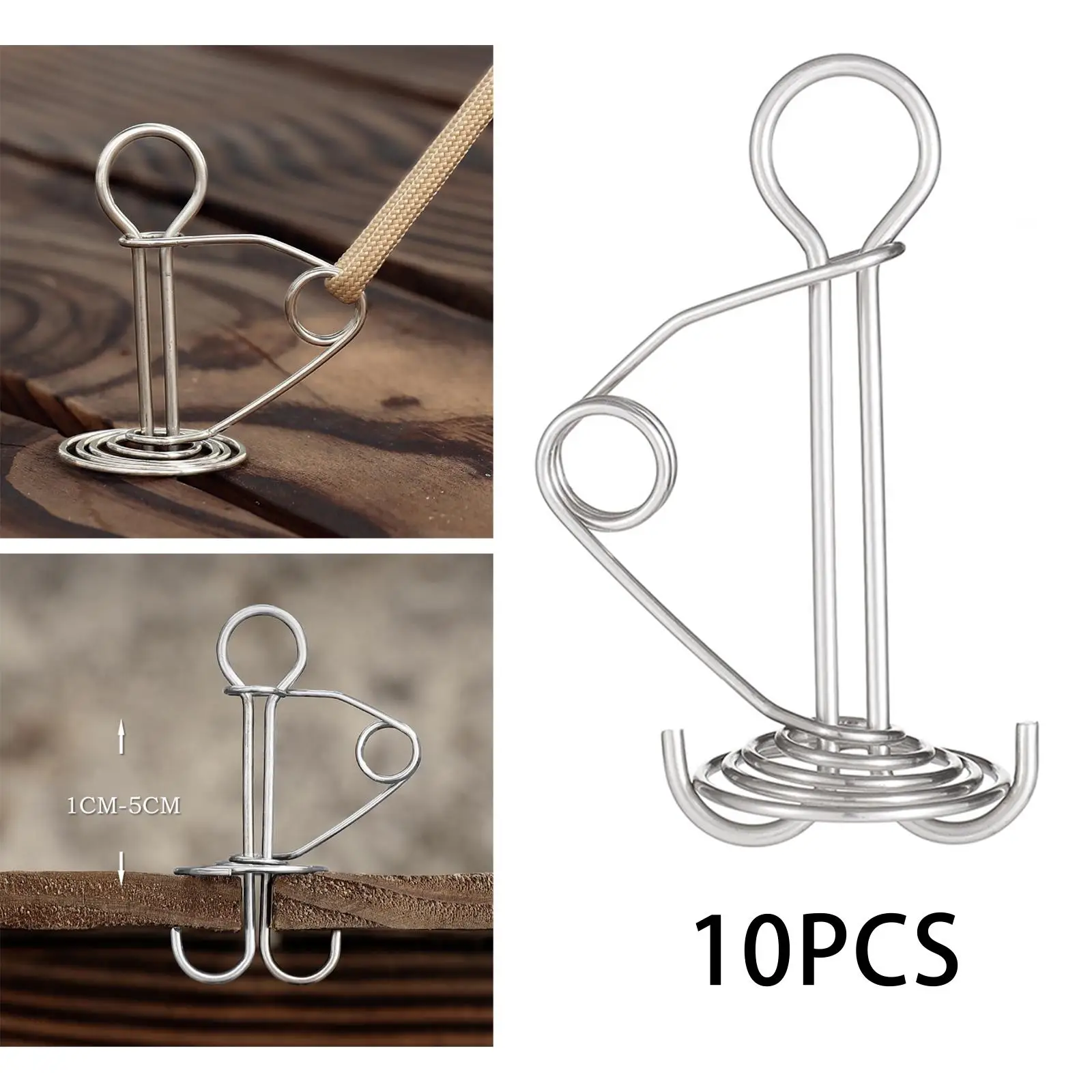 10 Pack Anchor Tent Pegs  Stainless Steel Stakes for Camping Outdoor