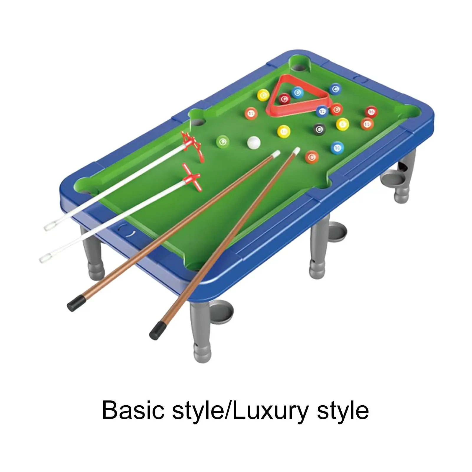 Portable Tabletop Billiards Home Use Chalk, Racking Triangle Indoor Game Toy Billiard Cues Pool Table Set for Children Family