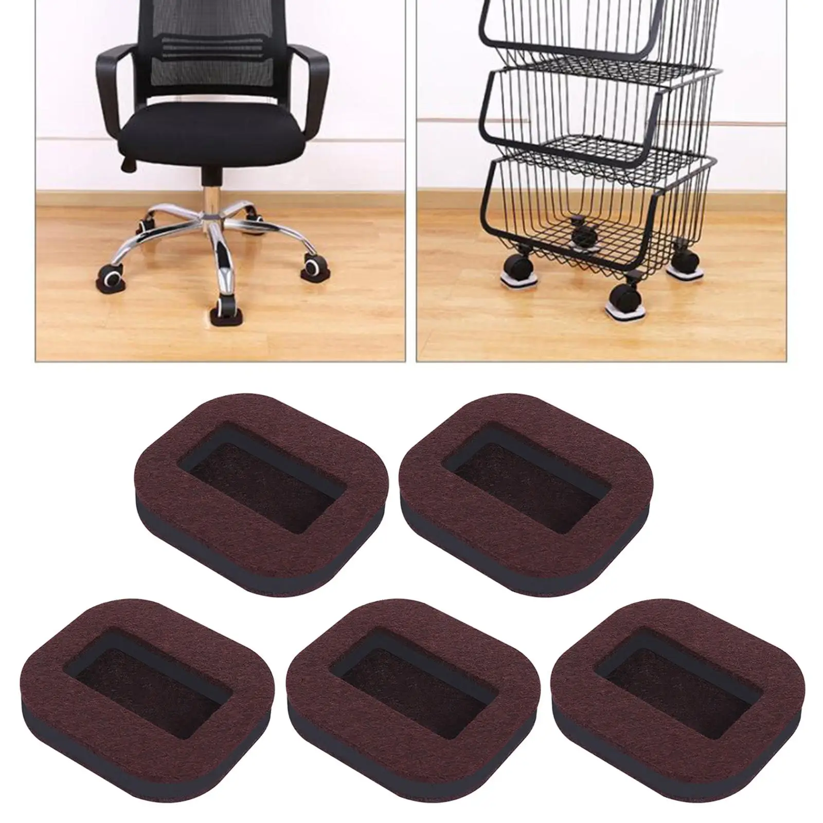 5x Furniture Cups Protect Any Flooring Wheel Fixing Pad Non-skid