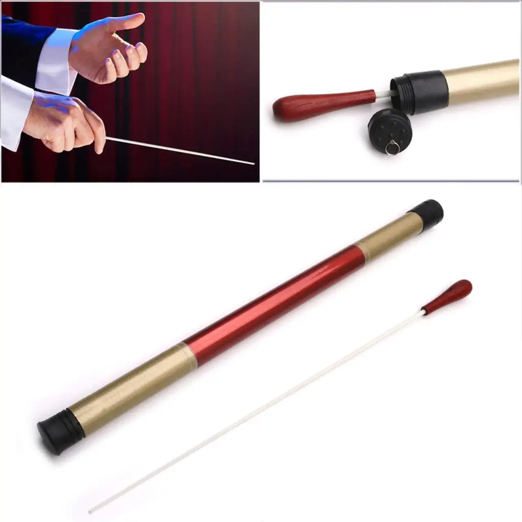 Music Orchestra Baton Red  Handl Conductor Baton [with Tube Sleeve Musical